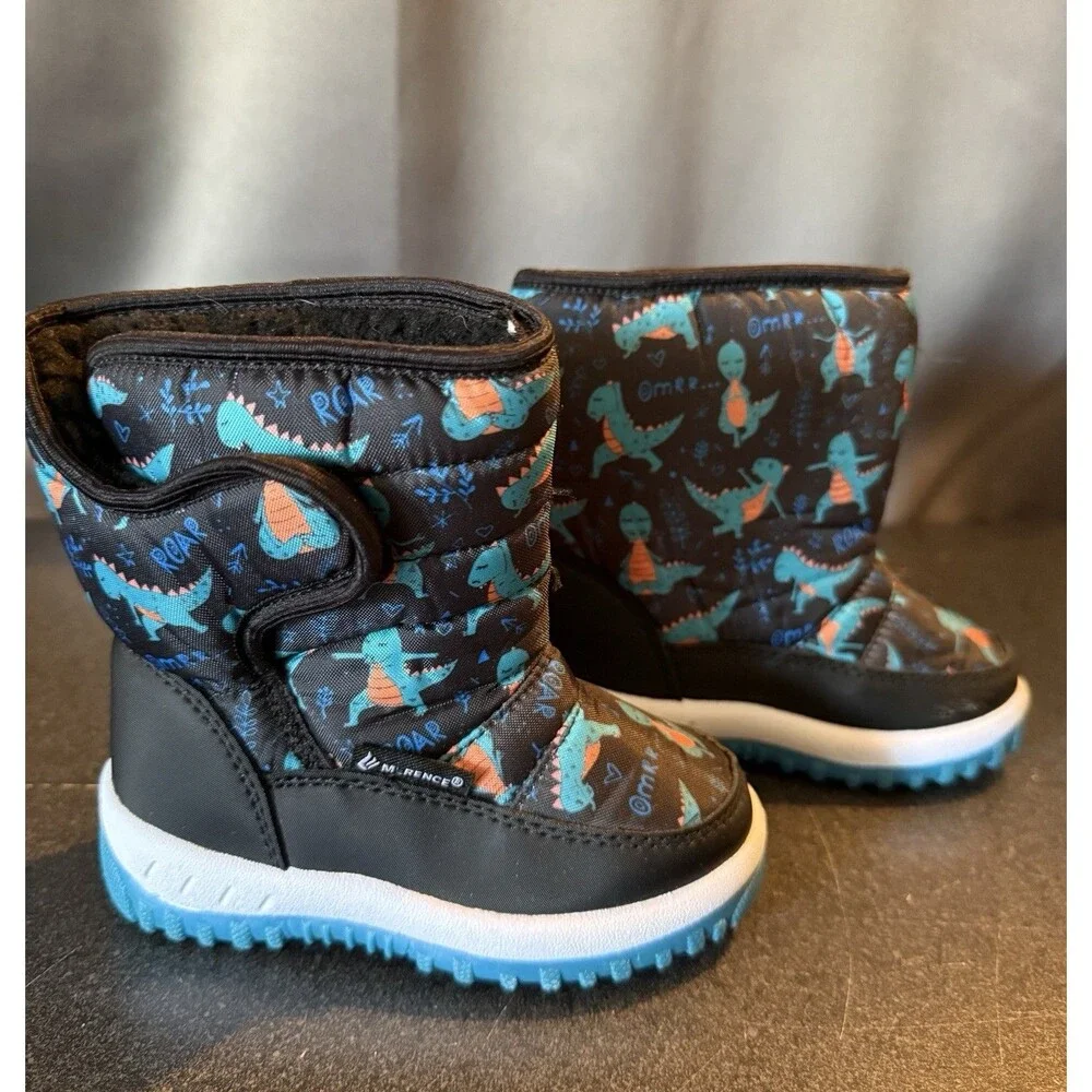 Merence Toddler Snow Boots Size 8 EUR 24 Dinosaurs Unisex Winter Dino